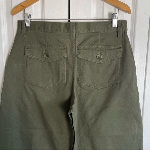 NWOT Lands’ End Chino Barrel Leg Utility Ankle Pants Women’s 8P Green Lagenlook - Picture 8 of 16